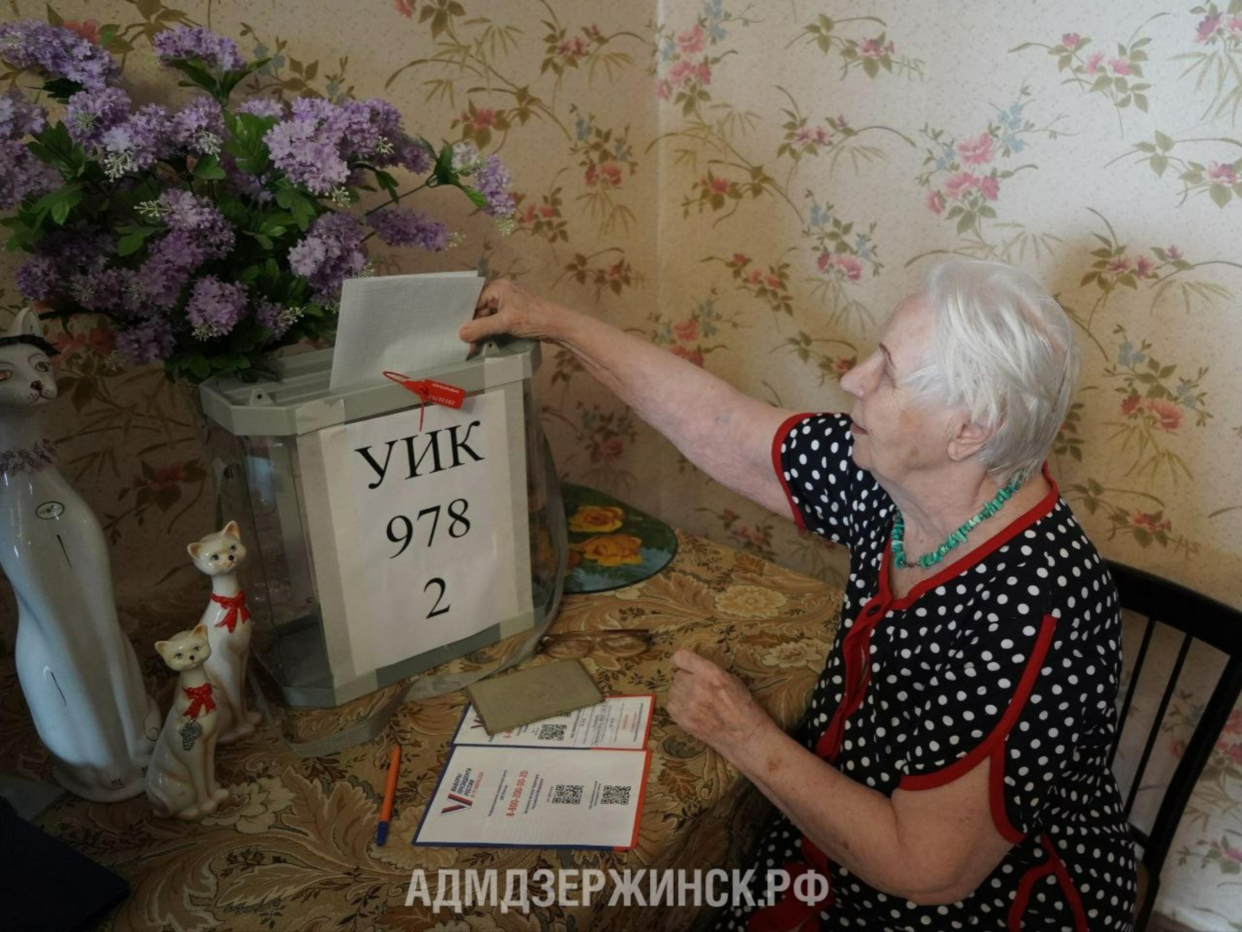 Дзержинцы старшего поколения голосуют на выборах Президента РФ на дому