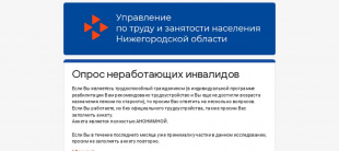 В Нижегородской области проводится опрос незанятых инвалидов трудоспособного возраста с целью выявления потребностей, мотивации и возможностей в сфере трудовой занятости, в том числе причин отказа от трудоустройства
