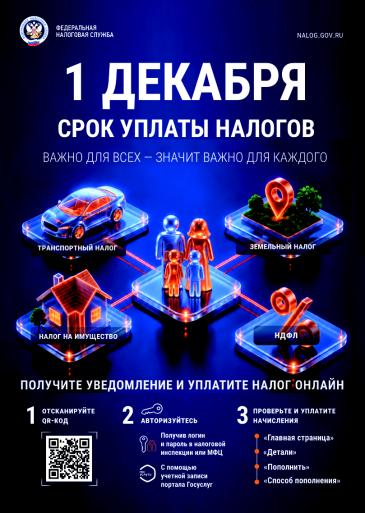 1 декабря — последний день для уплаты налогов физических лиц за 2026 год