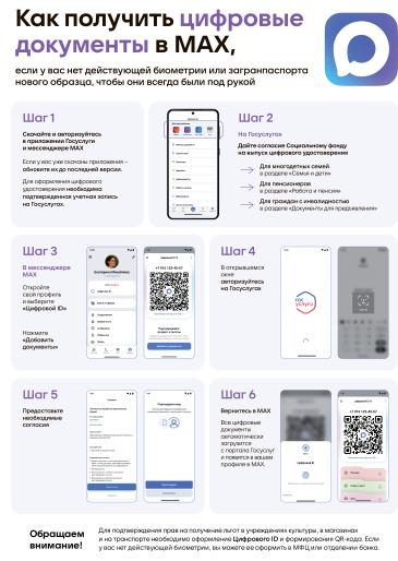 Льготные категории граждан смогут бесплатно или по скидке посетить учреждения культуры по цифровому ID в мессенджере MAX