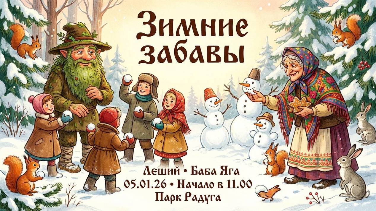 05 января в «Радуге»: Леший и Баба-Яга устраивают зимние забавы!