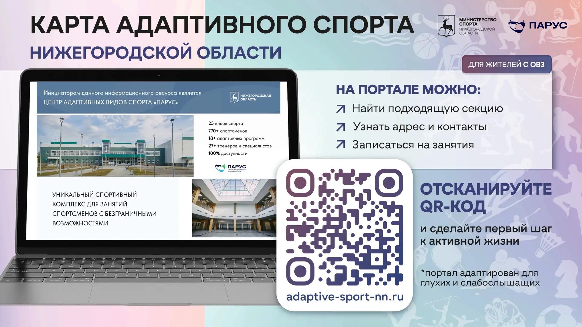 В Нижегородской области запустили портал «Карта адаптивного спорта»